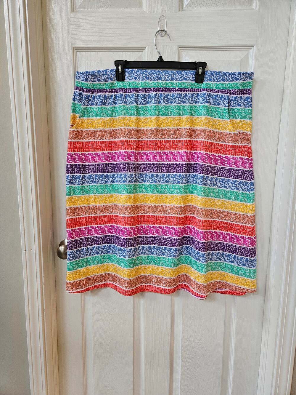 Svaha USA Teacher Math Science Print A-Line Skirt Plus Size 4X 100% Cotton